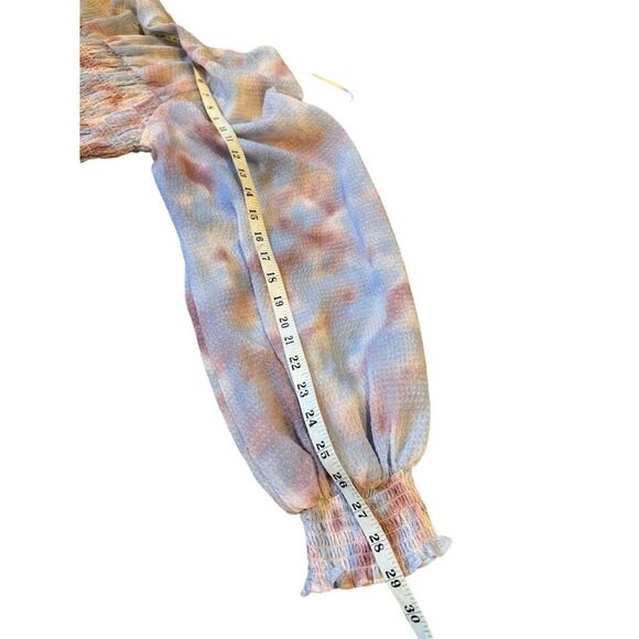 Future Collective Women's Watercolor Geometric Smocked Blouse Size Large - Picture 6 of 10